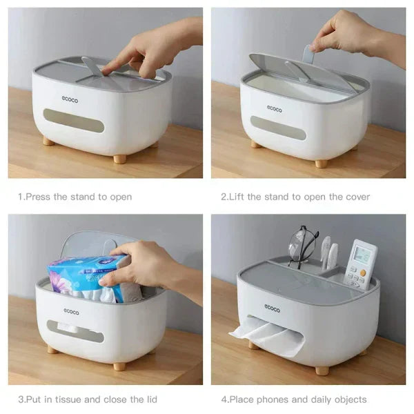Home.Co - Ecoco Tissue Box & Organizer (Random Color)