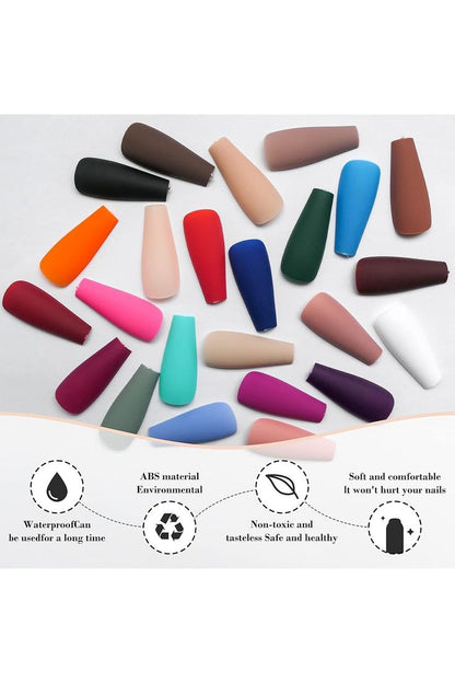 Artificial Nails Pack – 576 Nails 24 Different Colours For Girls